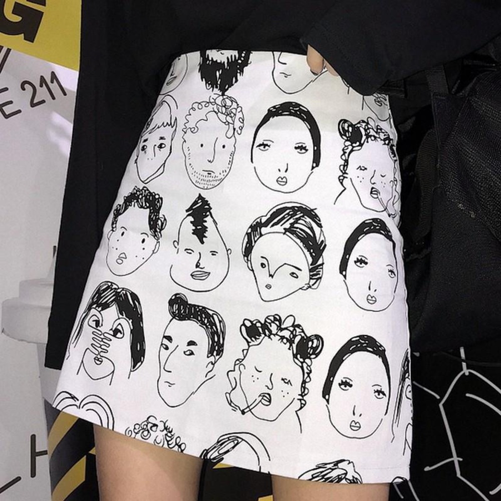 Face doodle skirt